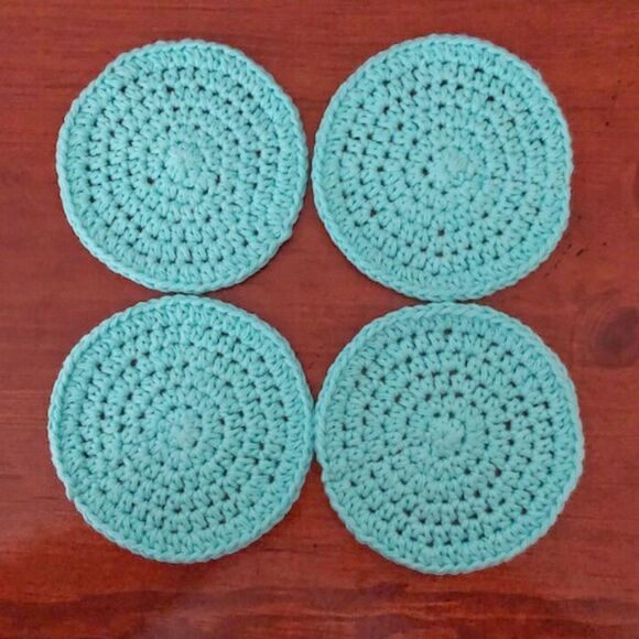 Handmade Crochet Table Coasters Sea Breeze One Set 4 - Picture 1 of 7